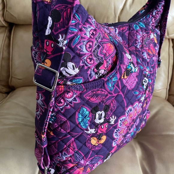Disney x Vera Bradley Backpack/Shoulder Bag Mickey Mouse Paisley Floral Purple - Picture 2 of 15